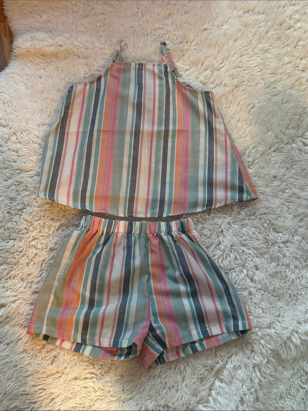 Striped Pastel Tank & Short Set - Kids